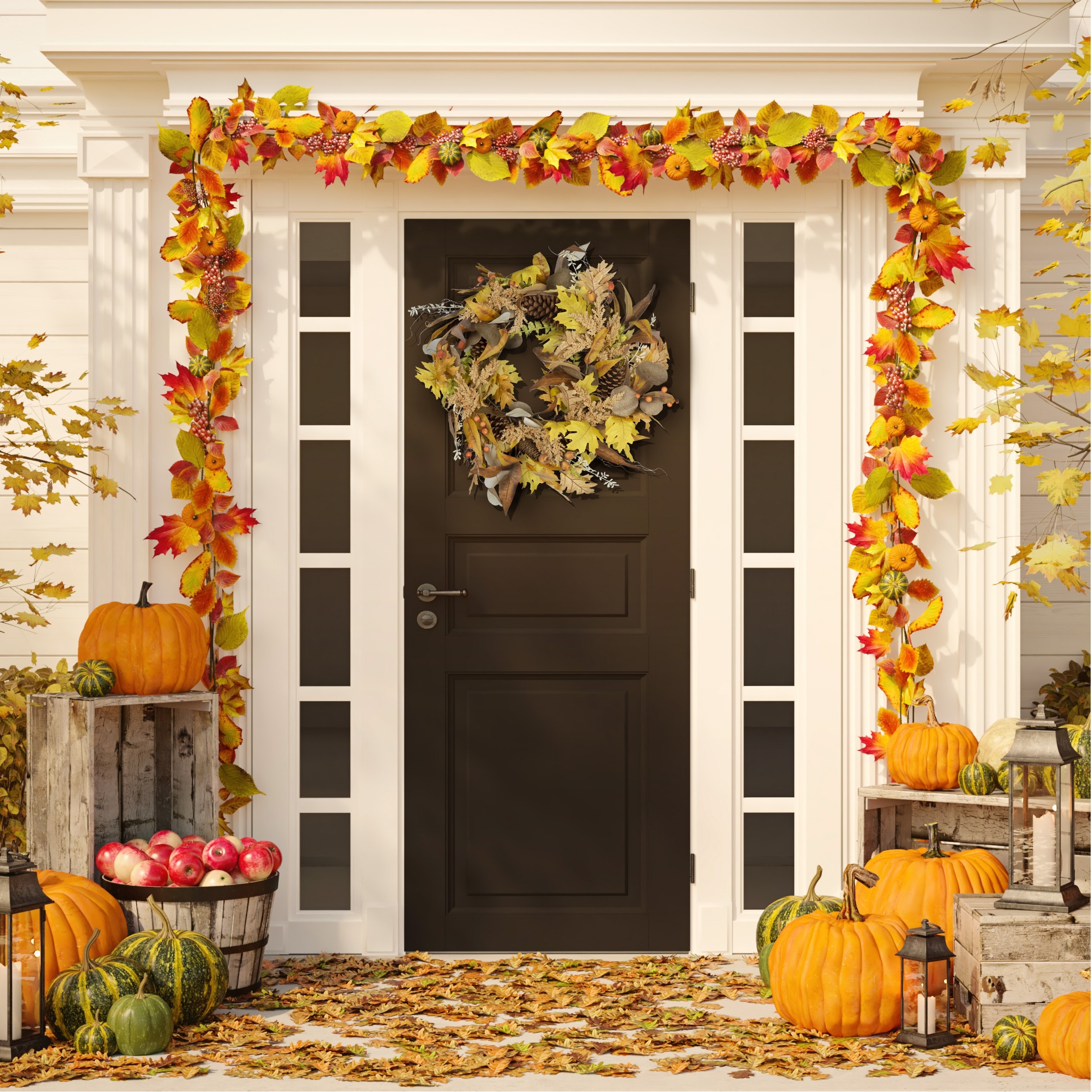 SAFAVIEH Pandora Rustic Eucalyptus Wreath, Yellow - 30Wx30Dx8H
