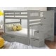 preview thumbnail 7 of 15, Taylor & Olive Trillium Full-over-Full Stairway Bunk Bed Grey