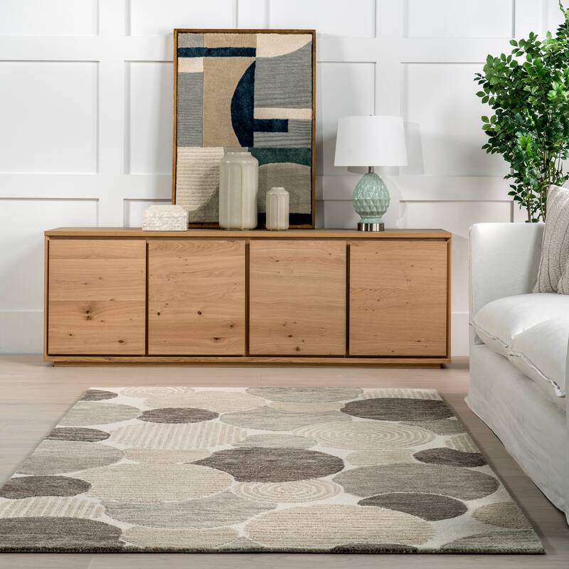 Nuloom Zora Contemporary Pebbles Wool Area Rug