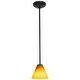 preview thumbnail 2 of 4, Access Lighting Martini - E26 LED Rod Pendant - Oil Rubbed Bronze Finish - Amber Glass Shade