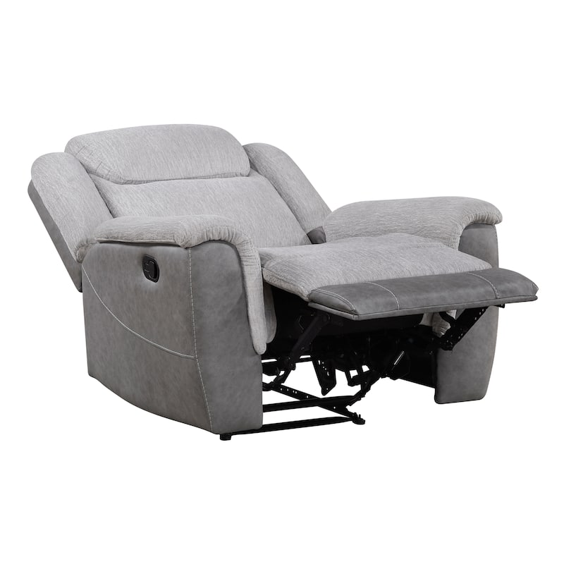 Nadalia 40" Chenille and Microfiber Manual Recliner - Tab Pull Motion