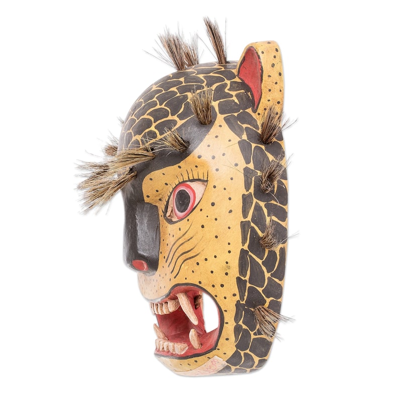 Novica Handmade Powerful Jaguar Wood Mask