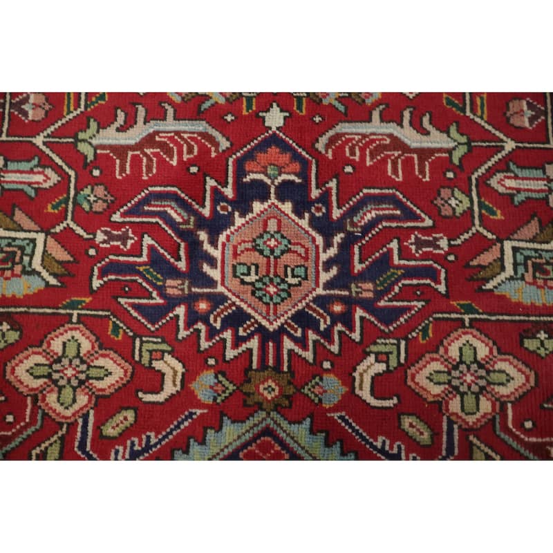 Hand Knotted Oriental 100% Wool Carpet Traditional Floral Red Tabriz Area Rug - 12' 7'' X 9' 7''