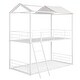 preview thumbnail 6 of 9, White Twin over Twin Size Metal Bunk Bed with Half Roof, Guardrail and Ladder for Bedroom