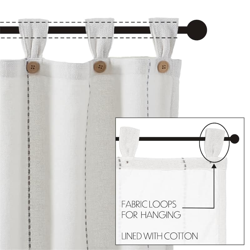 Stitched Burlap White Valance 16x72 - M