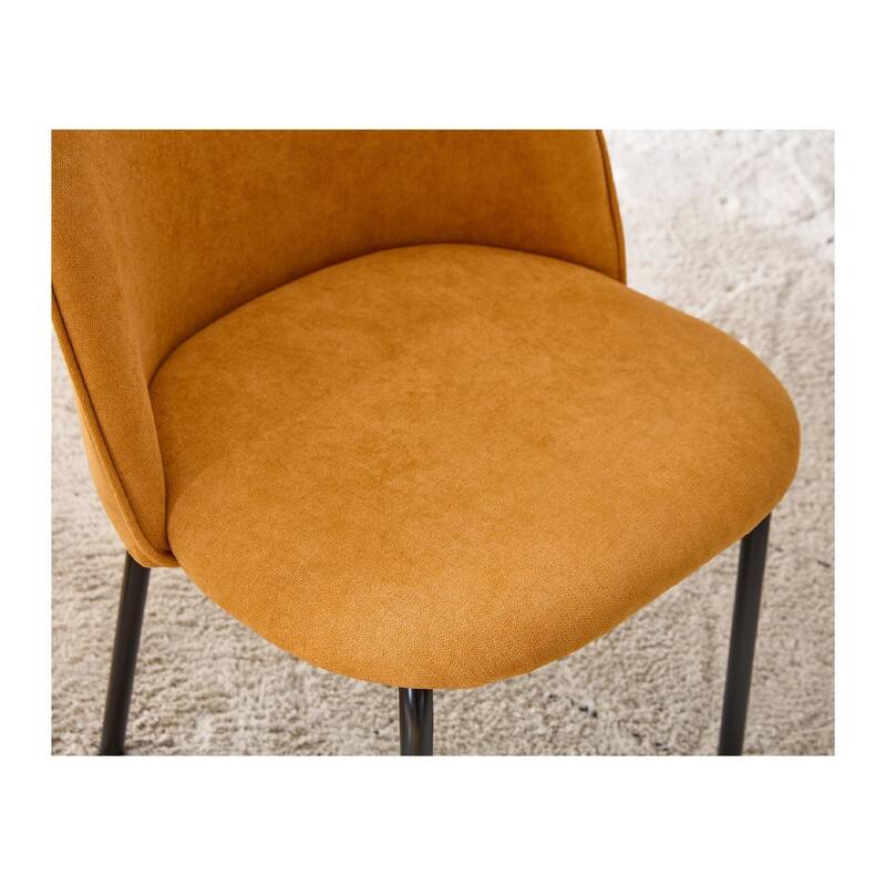 Modern Chair 2-Piece Set with Soft Seat and Comfortable Backrest，Powder-Coated Stainless Steel Frame