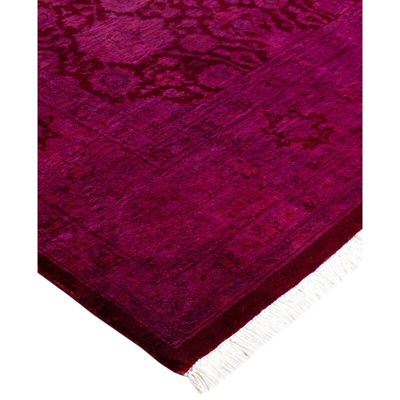 Overdyed One-of-a-Kind Hand-Knotted Area Rug - Purple - 6' 1" x 14' 1"