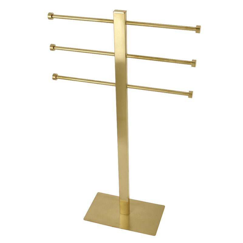 Edenscape Freestanding Triple Towel Rack - Brushed Brass