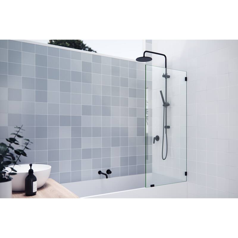 Glass Warehouse 58.25" x 28.5" Frameless Shower Bath Fixed Panel