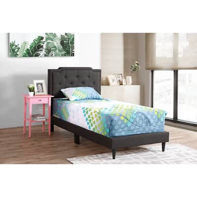 Black Twin Bed with Casual Transitional Style, Sleek Finish and Sturdy Frame for Guest Rooms, Kids' Rooms or Cozy Spaces