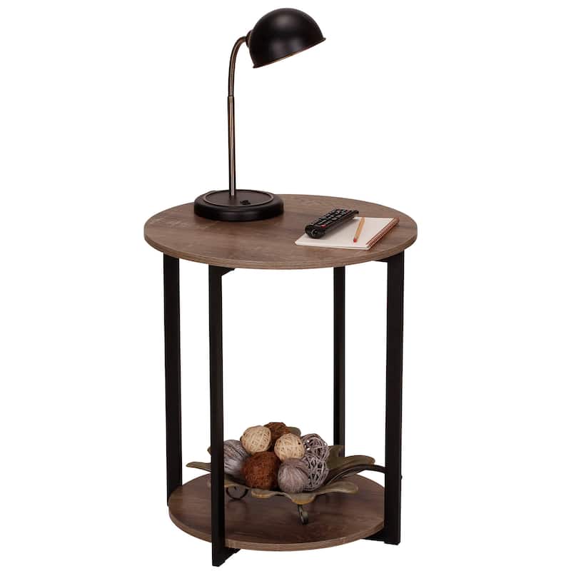 Jamestown Side End Table with Storage Shelf