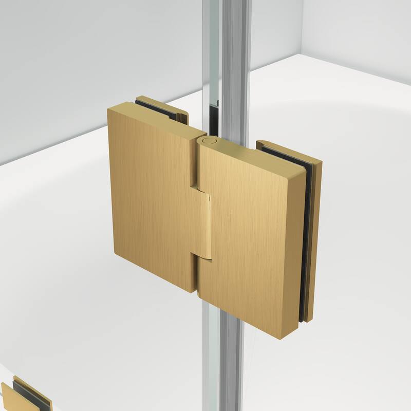 FELYL 48-inch Hinged Frameless Tub Door with Heat Soaking Process and Protective Coating Clear Glass