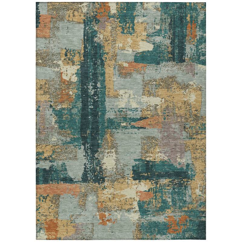 Machine Washable Indoor/Outdoor Casual Contemporary Chantille Rug