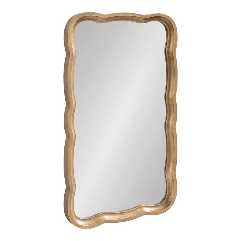 Kate and Laurel Hatherleigh Scallop Wood Wall Mirror - Gold - 24x38