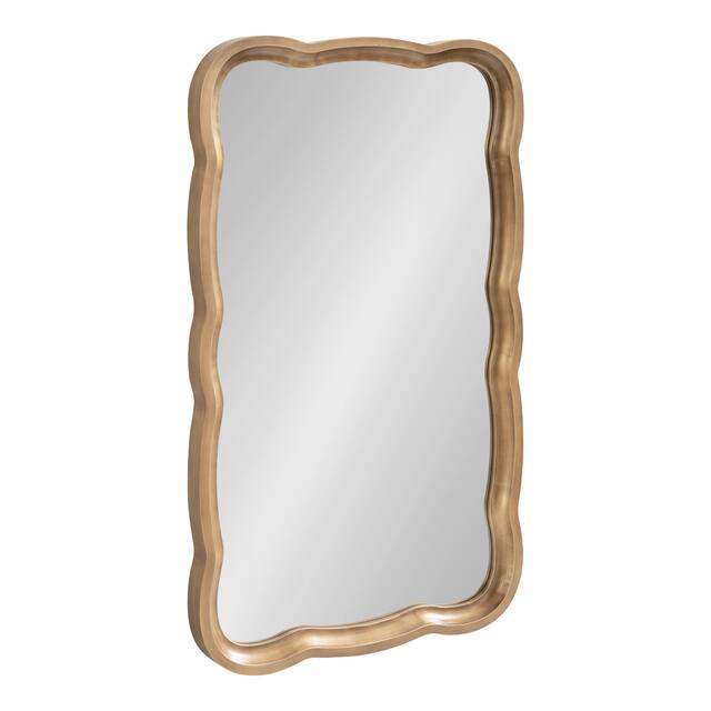 Kate and Laurel Hatherleigh Scallop Wood Wall Mirror - 24x38 - Gold