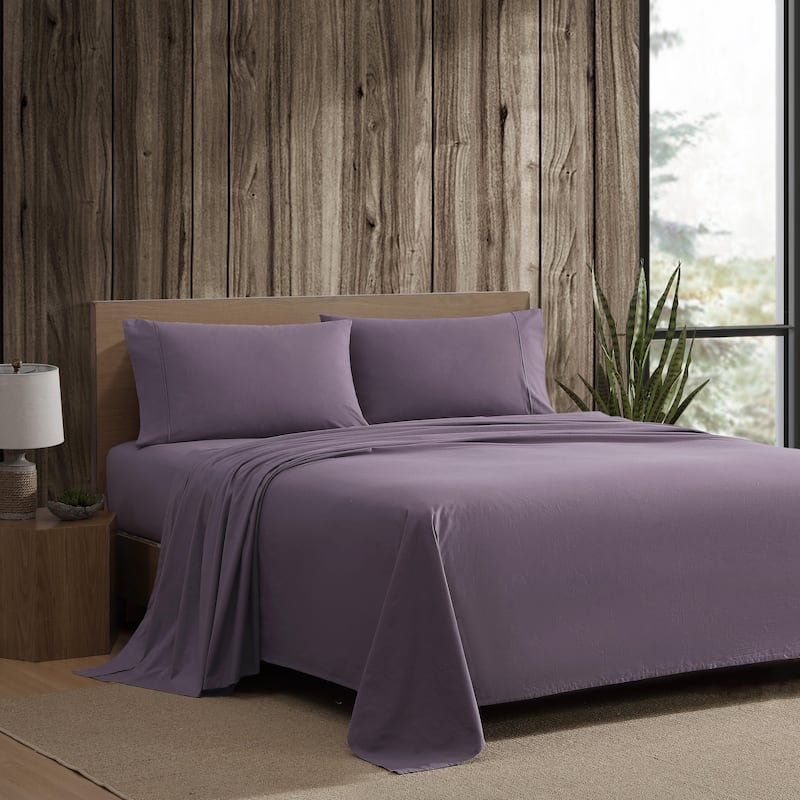 Eddie Bauer Brushed Percale Solid Cotton Sheet Set