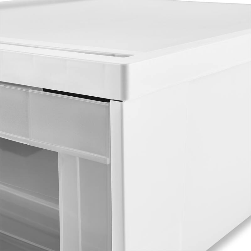 STARPLAST Small Stackable Storage Drawer, White