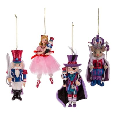 Kurt Adler 5.25-Inch Nutcracker Suite Ornament Set, 4 Piece Set - N/A