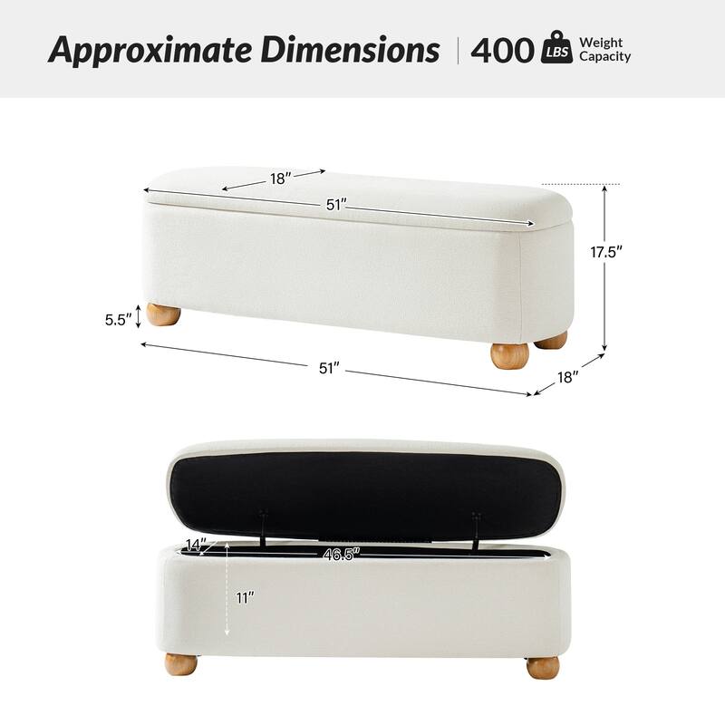 Felipe Modern Storage Bench with Solid Wood Legs by HULALA HOME