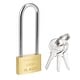 Brass Padlock Keyed Alike 30mm Wide Brushed Finish Long Harden Shackle ...