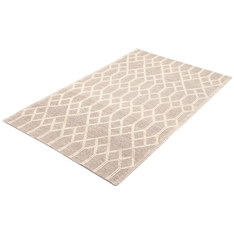 ECARPETGALLERY Braid weave Sienna Grey Wool Rug - 5'0 x 8'1