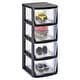 preview thumbnail 4 of 5, Juggernaut Storage Clear Plastic 4 Drawer Home Storage Tower with Black Frame - 9