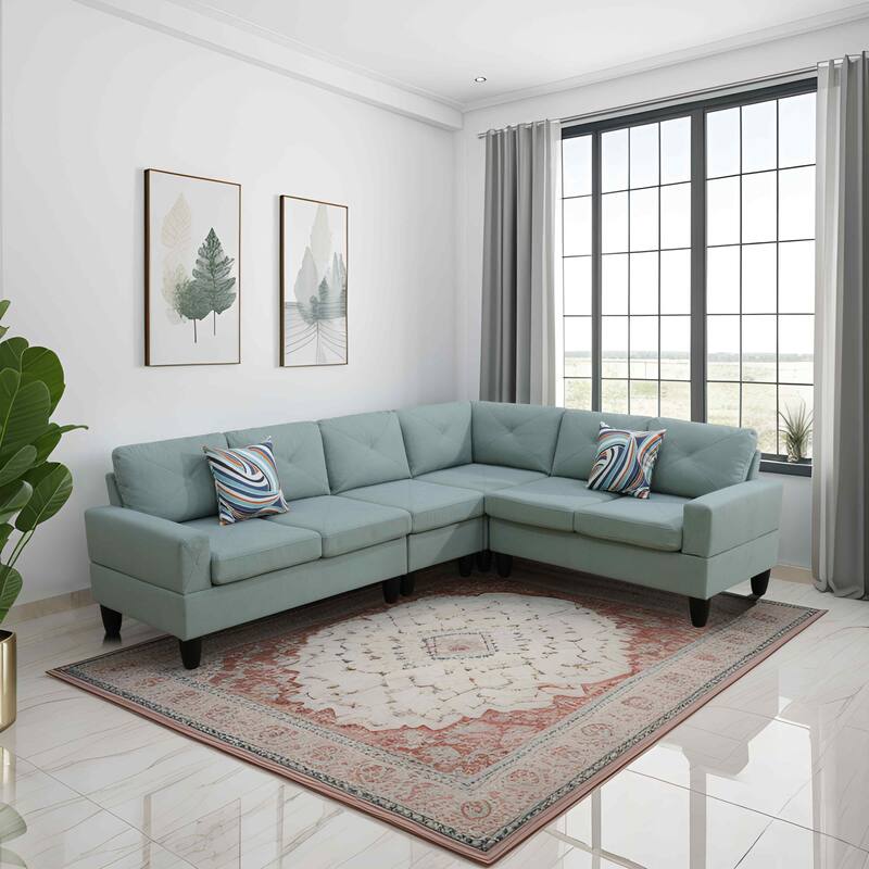 Contemporary 4-Piece L-Shaped Sectional Sofa Set