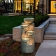 preview thumbnail 2 of 9, Modern Gray Cement Tiered Bowls Outdoor Fountain with Lights