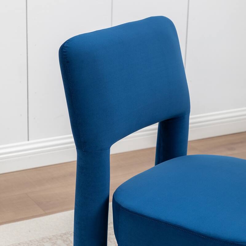 SEYNAR Modern Velvet Upholstered Armless Dining Chair Set of 2