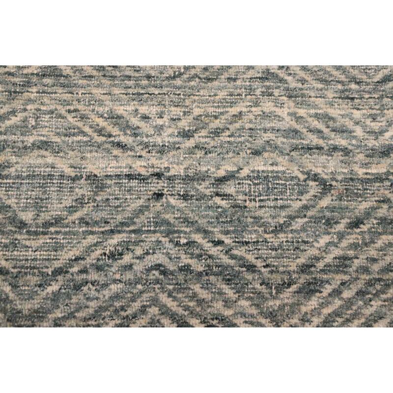 ECARPETGALLERY Hand Loomed Elysian Teal Wool Rug - 7'10 x 10'0