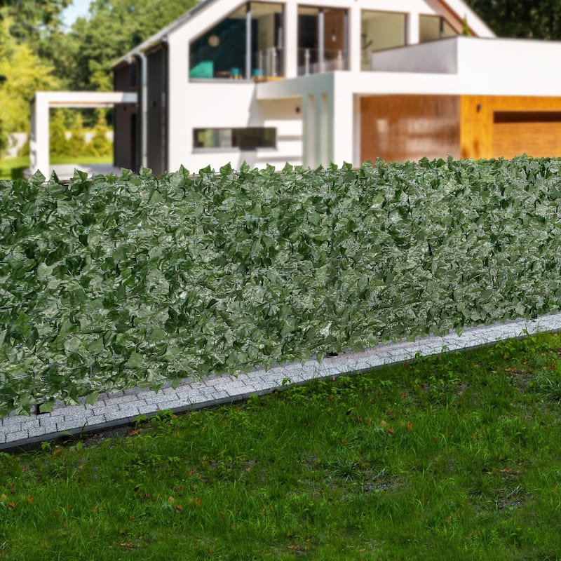 Green Silk Ivy Privacy Fence, PE Backed and UV-Resistant Decor