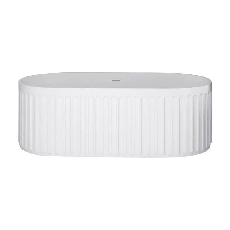 67 in. x 29.5 in. Solid Surface Freestanding Soaking Bathtub with Overflow and Drain Matte White