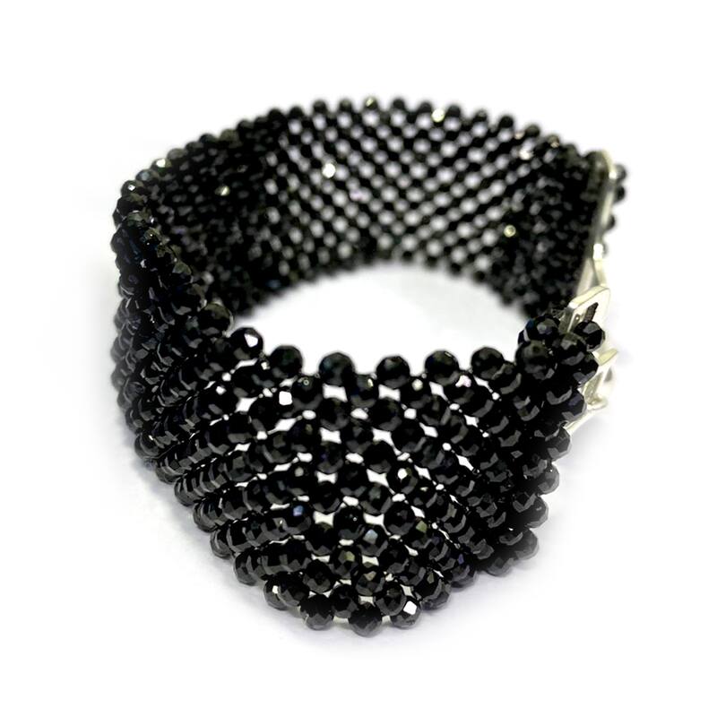 925 Sterling Silver Black Spinel Bracelet