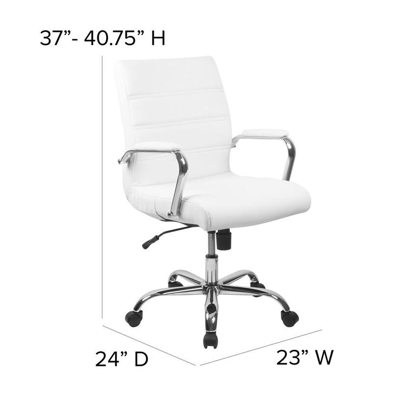 Upholstered Executive Swivel Office Chairs with Chrome Frame/Arms-4 Pack - 23"W x 24"D x 37" - 40.75"H