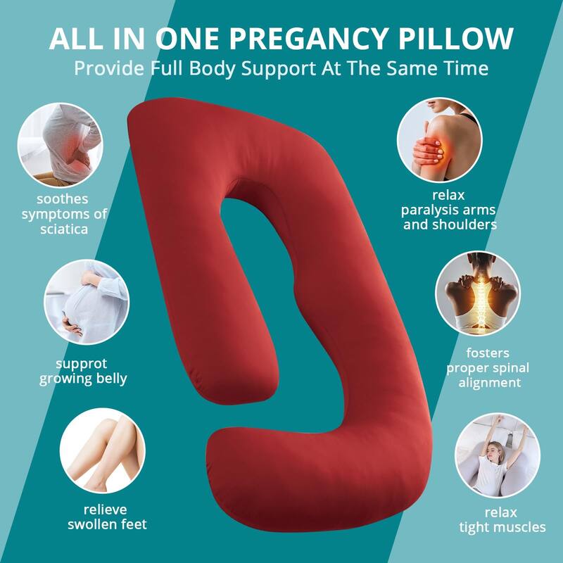 Pregnancy Pillows, U Shaped Body Pillow Pregnancy Must Haves, Maternity Pillow, 59'' Full