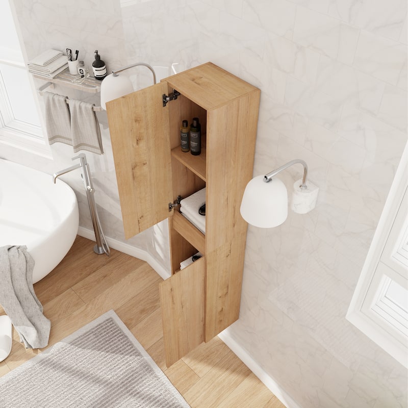 Beingnext 12"/36" Wall Mounted Bathroom Side Cabinet With Soft Close Door And Shelf