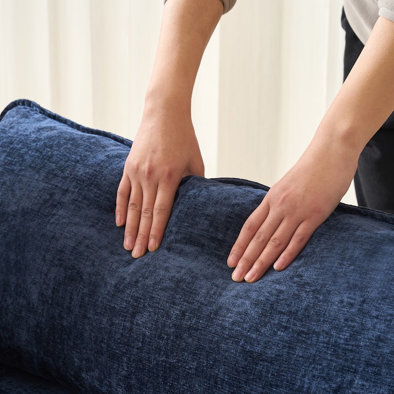 39.4" Modern Accent Chair with Ottoman, Living Room Club Chair Chenille Upholstered Armchair, Reading Chair for Bedroom