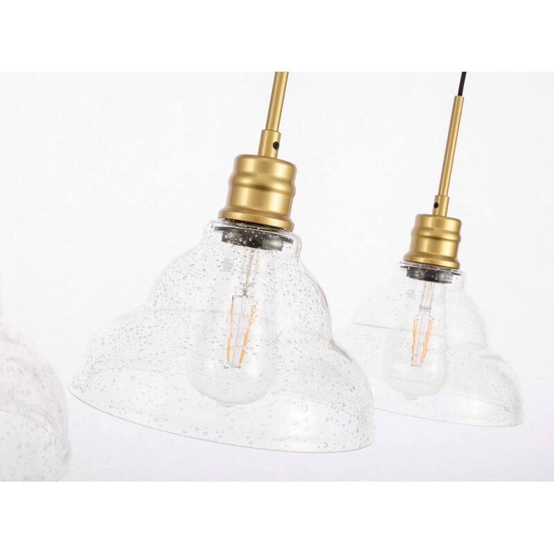 Gia 8.5-Inch 3-Light Clear Seeded Glass Pendant
