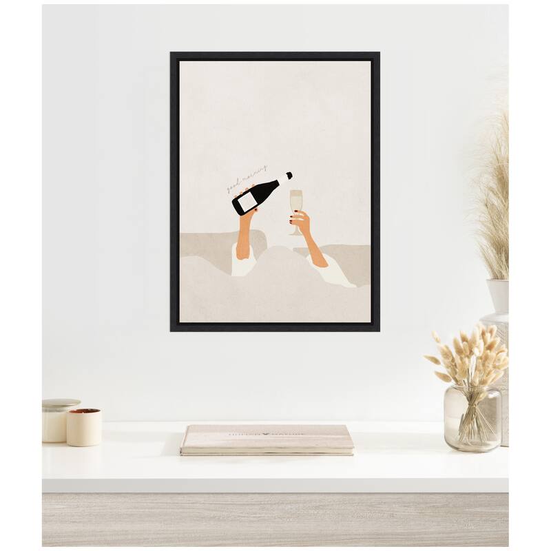 Kate and Laurel Sylvie Good Morning Art Print Framed Canvas by July Art Prints