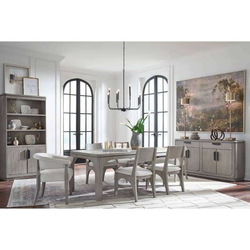 Magnussen Home Braelyn Dorian Grey Upholstered Host Chair Two Pack - 27''W x 24.31''D x 30.25''H