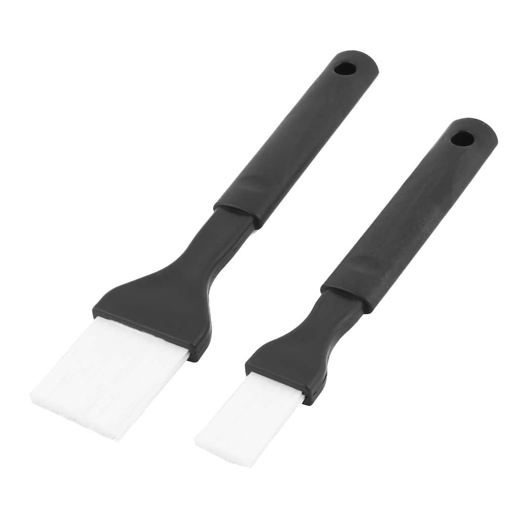 Family Outdoor Pastry Barbecue Grilling Sauce Oil Basting Brush 2 in 1 - White,Black