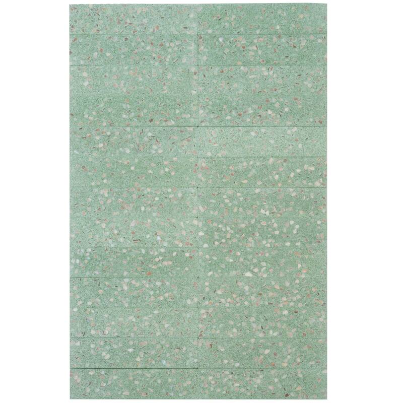Amalfi 3x12 in. Glossy Shell, Terrazzo Elongated Subway Wall and Floor Tile (5 sq ft/case, 20-Pack)