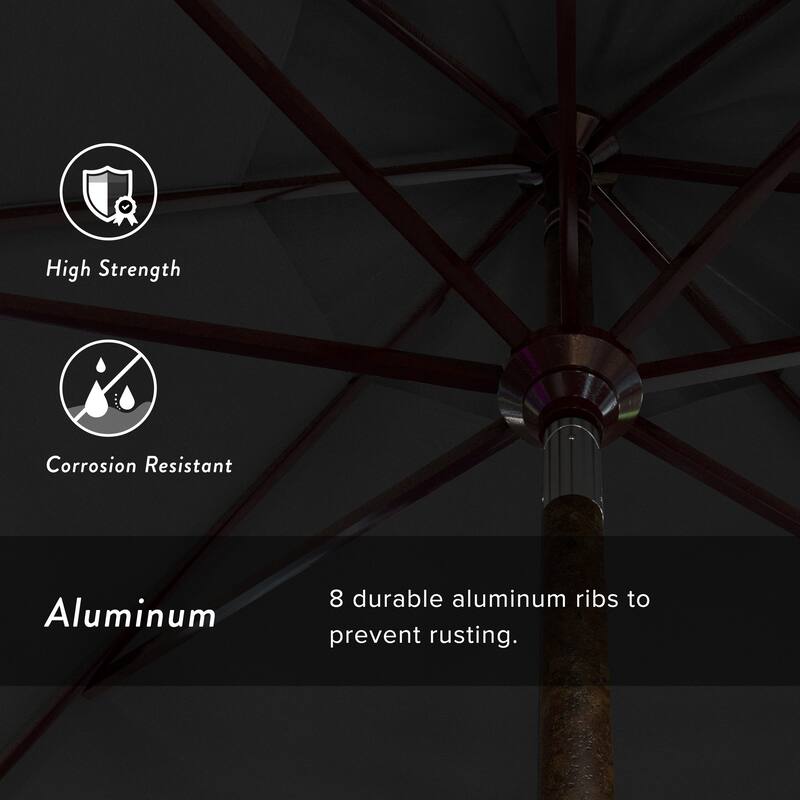 California Umbrella 11' Round Aluminum Crank Open Auto Tlit Patio Umbrella, Bronze Finish, Double Wind Vent.