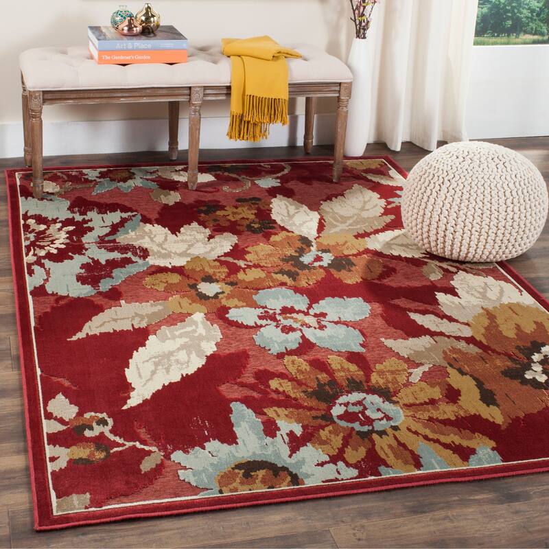 SAFAVIEH Paradise Armina Modern Viscose Rug - 8' x 11'2" - Red/Multi - Rectangle