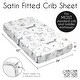 preview thumbnail 6 of 4, Sweet Jojo Designs Dog Boy Girl Unisex/Gender Neutral Satin Fitted Crib Sheet Grey Taupe Blue Modern Puppy Pet Watercolor Paw