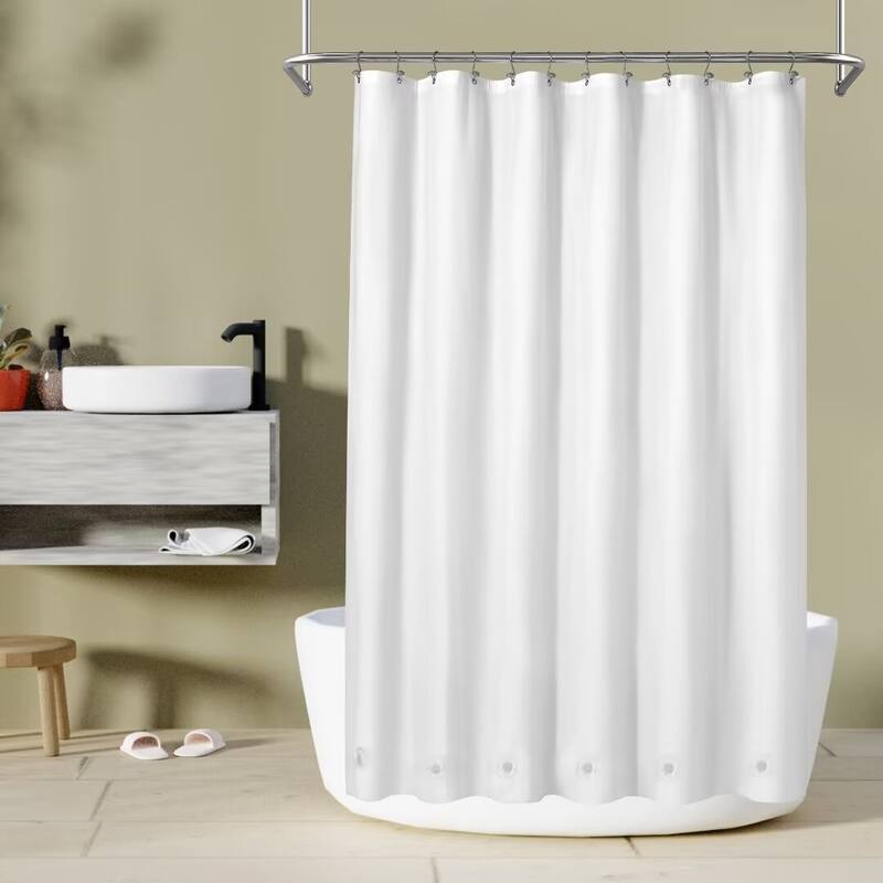 Waterproof PEVA 6G Shower Curtain Liner - 72"Wx72"L - White