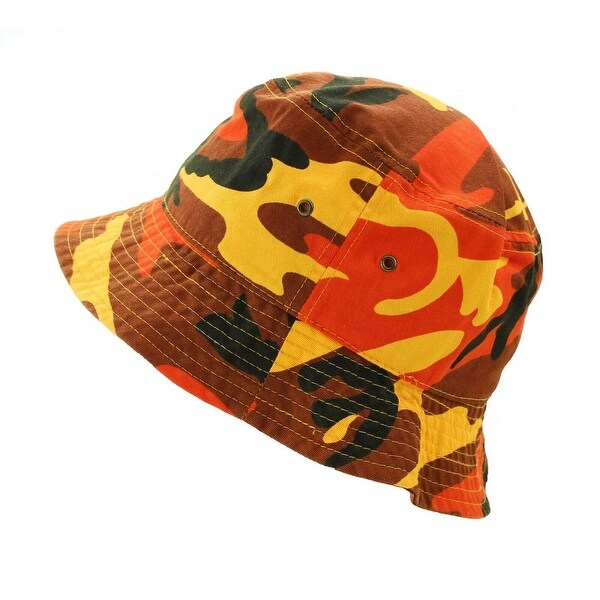 orange camo bucket hat
