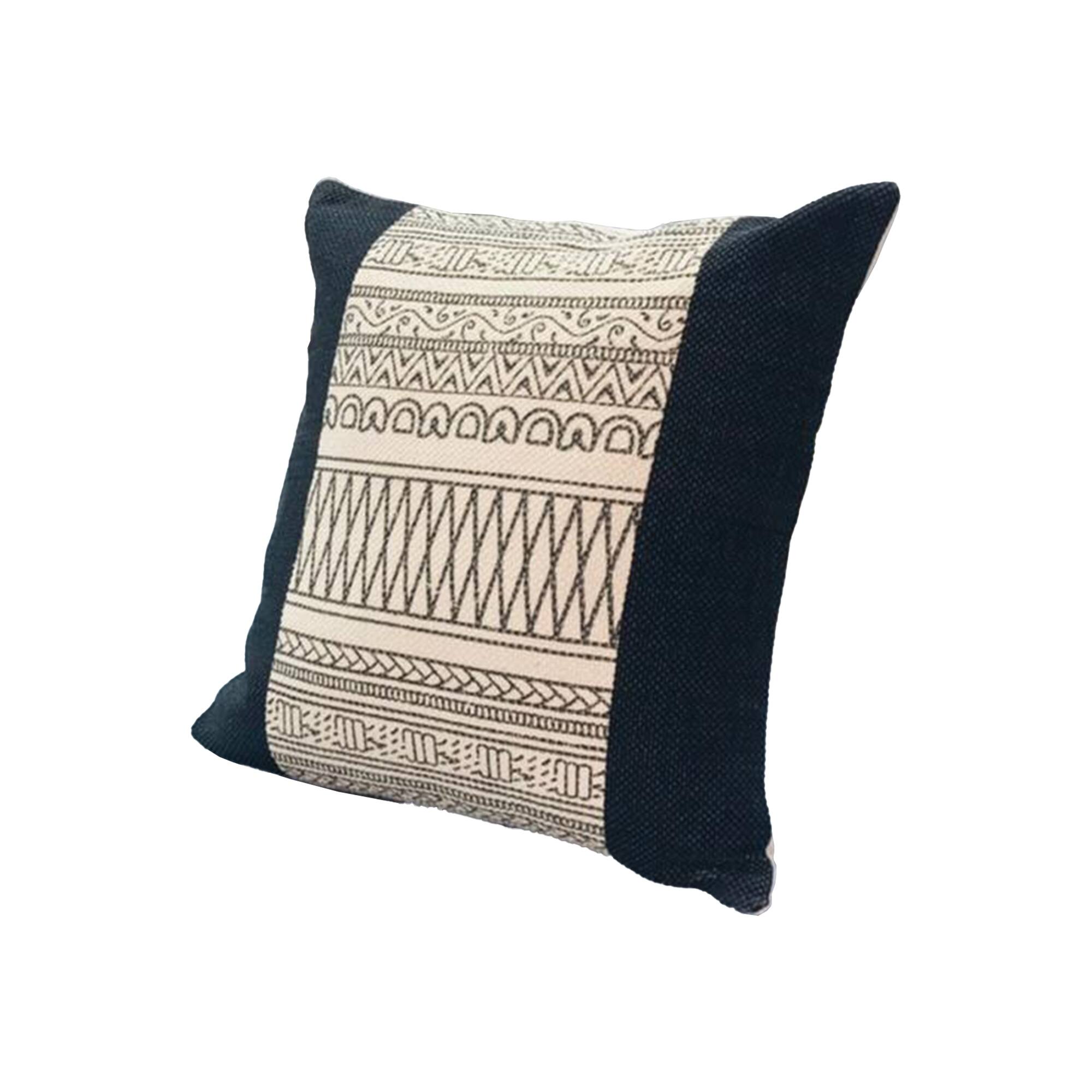 18 x 18 Square Cotton Accent Throw Pillows, Aztec Linework Pattern, Set ...