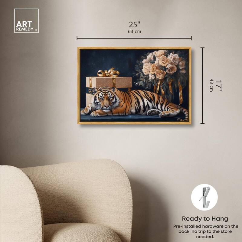 Tiger Glam Gift Boxes Canvas by Art Remedy