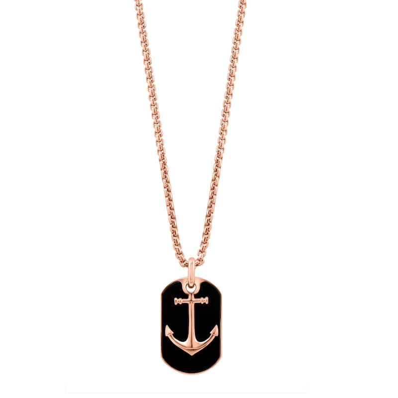 EFFY Men's Gold-Plated 925 Sterling Silver Onyx Pendant Necklace